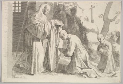St. Bernard Bir Keşiş Alışkanlığı Alır. by Claude Mellan