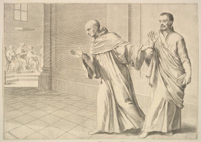 St. Bernard Bir Kardeşi Meclise Götürüyor. by Claude Mellan