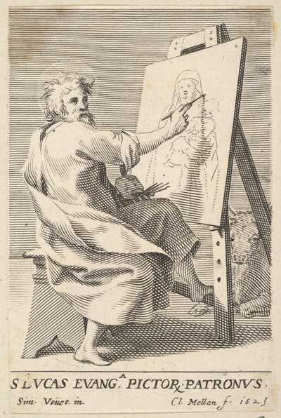 Aziz Luke Bakire Tablosu, 1625. by Claude Mellan