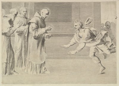 Aziz William, Aquitaine Dükü, St. Bernard tarafından dönüştürüldü. by Claude Mellan