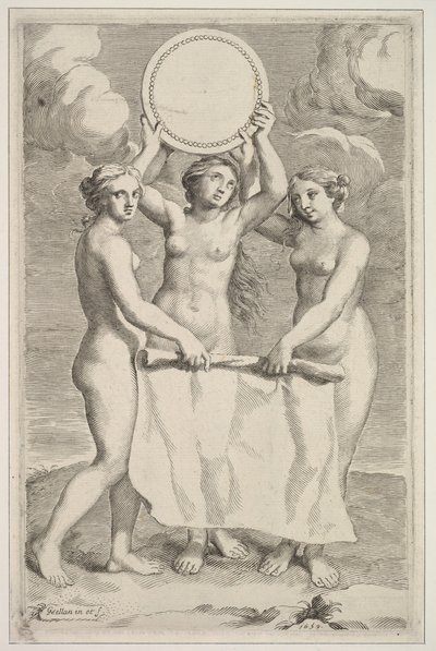 Üç Güzeller, 1659. by Claude Mellan