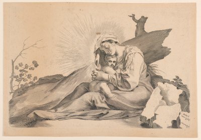 bakire ve çocuk by Claude Mellan