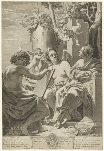 Akıl, Hafıza ve İrade Alegorisi by Claude Mellan after Simon Vouet