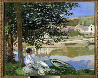 Bennecourt'ta suyun kenarında by Claude Monet