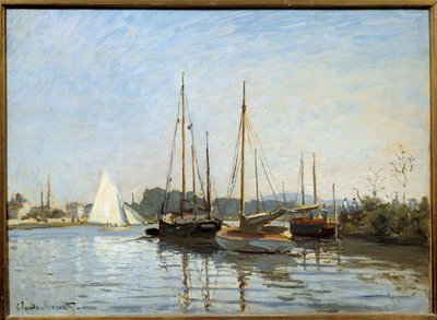 Argenteuil'de Zevk Kayıkları Tablosu, Claude Monet (1840-1926) 1873 Güneş. 0.49x0.65 m Paris, Musee d'Orsay - Argenteuil'de eğlence tekneleri. Claude Monet'in (1840-1926) tablosu by Claude Monet