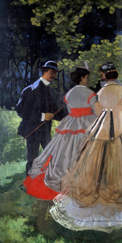 Çim parçası üzerinde kahvaltı. Sol kısım. Claude Monet (1840-1926) 1865-1866 Güneş tarafından yapılan resim. 2,48x2,17 m Paris, Orsay Müzesi by Claude Monet