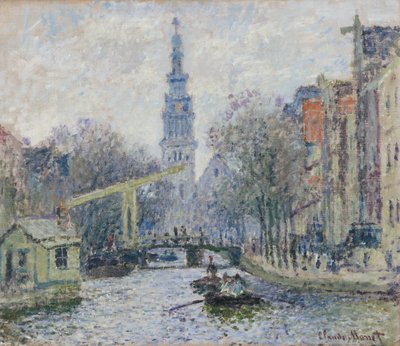 Kanal ve Amsterdam, 1874 by Claude Monet