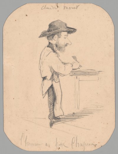 Küçük Şapkalı Bir Adam Karikatürü by Claude Monet
