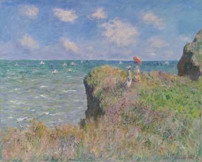 Pourville'de Uçurum Yürüyüşü, 1882. by Claude Monet