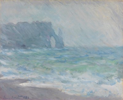 yağmurda etretat by Claude Monet