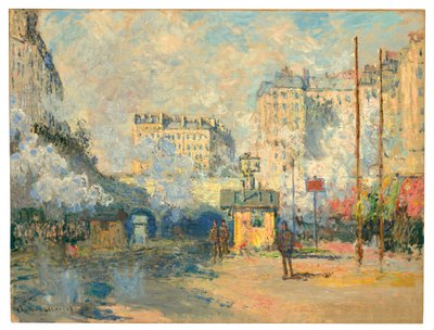 Saint-Lazare istasyonunun dışı, güneş ışığı etkisi, 1877 by Claude Monet