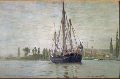 Fransız kovalamacası demir atmış (Rouen yakınlarında) - tuval üzerine yağlı boya by Claude Monet