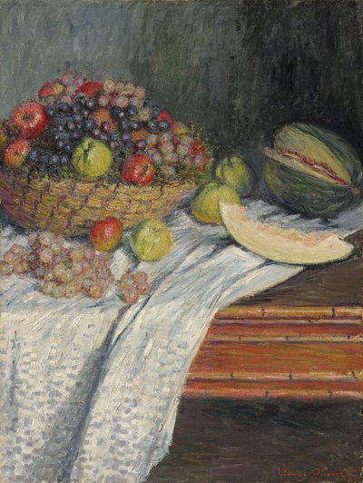 Almanca: İspanyol Kavunu ile Natürmort Honeydew Kavunu ile Natürmort by Claude Monet
