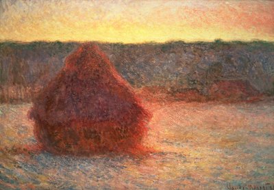 Gün Batımında Saman Yığınları, Frosty Weather, 1891 by Claude Monet