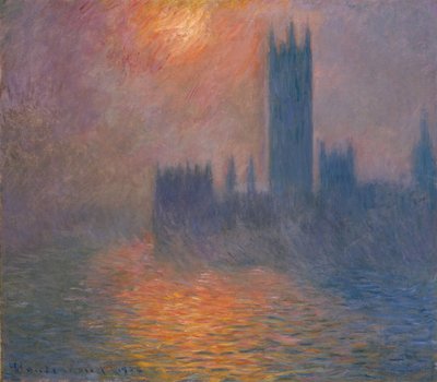 Parlemento evleri. Günbatımı, 1900-1901. by Claude Monet