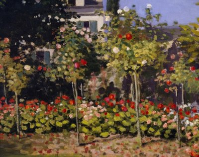 çiçek açan bahçe by Claude Monet