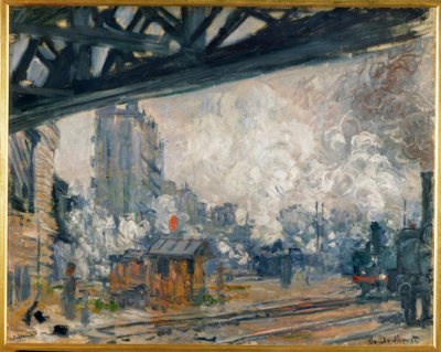 Gare Saint-Lazare, dış görünüm by Claude Monet