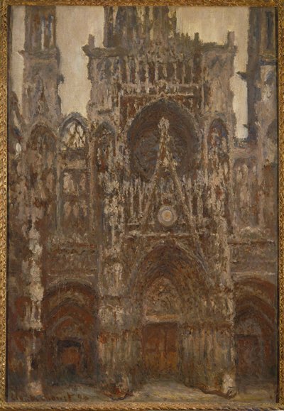 La cathedrale de Rouen: harmonie brune (tuval üzerine yağlıboya) by Claude Monet