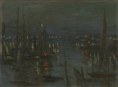 Le Port du Havre, Night Effect Le Havre limanı, gece, 1873. by Claude Monet