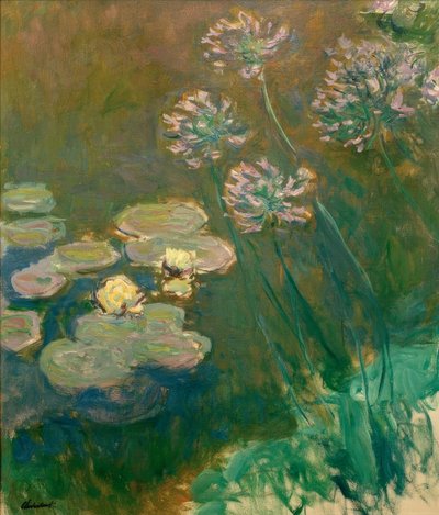 Nymphéas et Agapanthes (nilüferler ve agapanthus) by Claude Monet