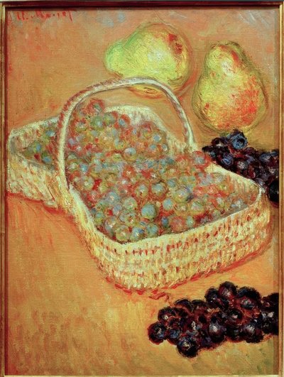 Panier de Raisins et Poires (üzüm ve armut sepeti by Claude Monet