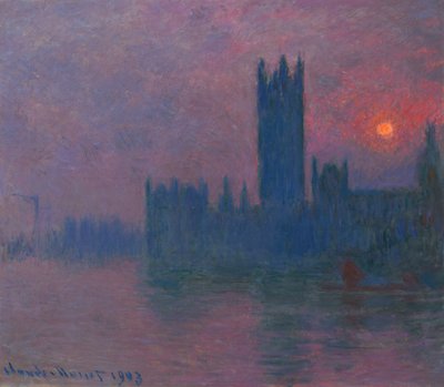 Parlamento, batan güneş, c.1900-03 (tuval üzerine yağlı boya) by Claude Monet