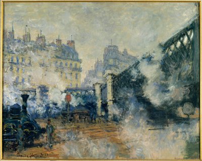 Avrupa Köprüsü ve Aziz Lazarus İstasyonu (Saint-Lazare) Tablosu Claude Monet (1840-1926) 1877 Güneş. 0,64 x 0,81m. Paris. Marmottan Müzesi by Claude Monet