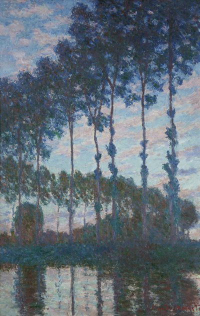 Epte kıyısındaki kavaklar, Akşam etkisi, 1891 by Claude Monet