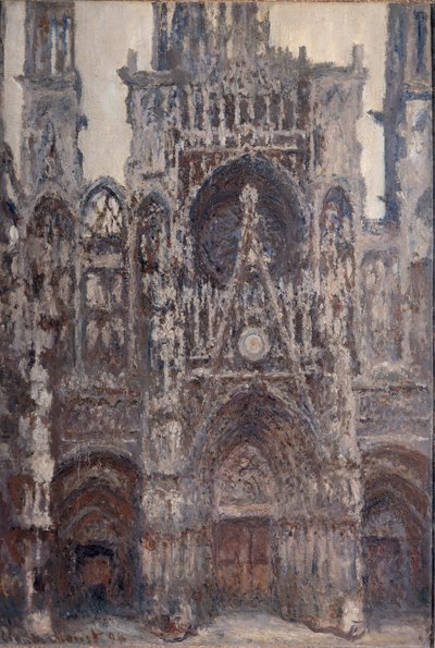 Rouen Katedrali, portal, kahverengi uyum - tuval üzerine yağlıboya by Claude Monet