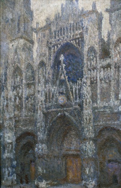 Rouen Katedrali, portal; gri hava by Claude Monet