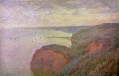 Dieppe yakınlarındaki Sarp Kayalıklar, 1897. by Claude Monet