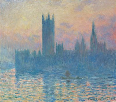 Parlamento Evleri, Sunset, 1903. by Claude Monet