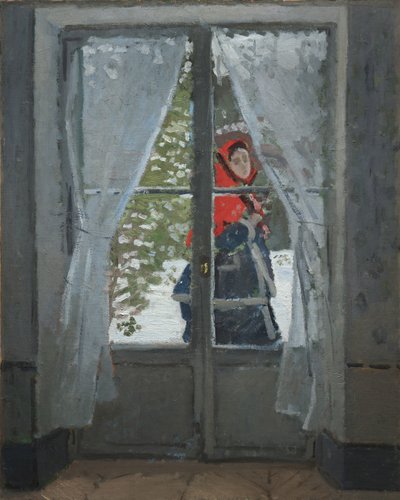 Kırmızı Fular, c.1868-73 (kumaş üzeri yağlı boya) by Claude Monet