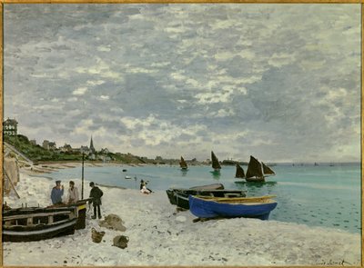 Sainte Adresse plajı by Claude Monet