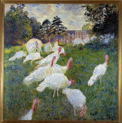 Hindiler (Montgeron'daki Rottembourg kalesinin görünümü) Tablo Claude Monet (1840-1926) 1877 Güneş. 1,74x1,72 m Paris, Musee d'Orsay by Claude Monet