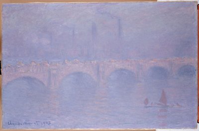 Waterloo Köprüsü, Puslu Güneş Işığı by Claude Monet