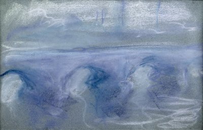 Waterloo Köprüsü, c.1900 (kağıt üzerinde pastel) by Claude Monet