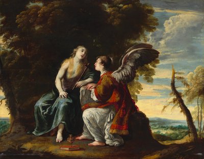 Mecdelli Meryem Bir Melek Tarafından Teselli Edildi by Claude Vignon