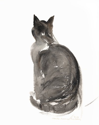 Kedi, 1985 (sulu boya) by Claudia Hutchins Puechavy