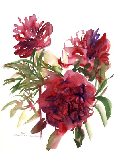 Şakayık, 2002 (sulu boya) by Claudia Hutchins Puechavy