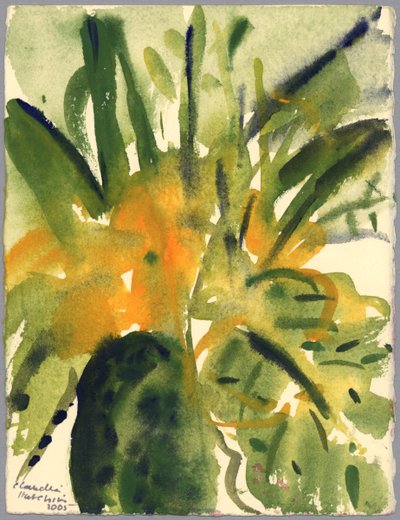 Primroses, 2005 (sulu boya) by Claudia Hutchins Puechavy