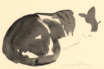 Uyuyan kedi, 1984 (sulu boya) by Claudia Hutchins Puechavy