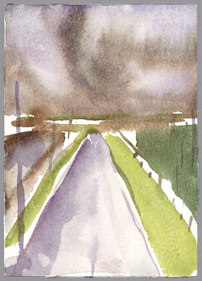 Yolda fırtına, 1995 (suluboya) by Claudia Hutchins Puechavy