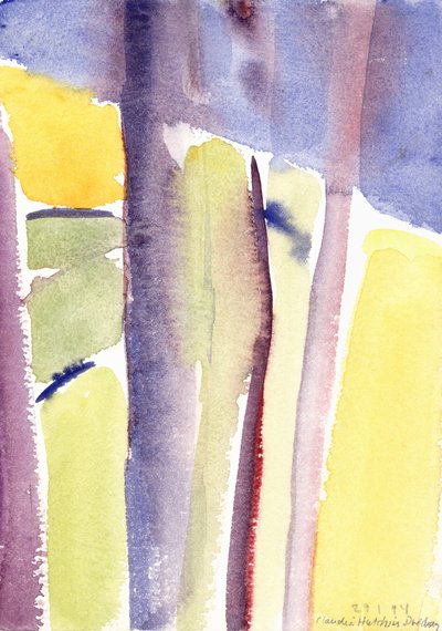 Göle bakan ağaçlar, 1994 (sulu boya) by Claudia Hutchins Puechavy