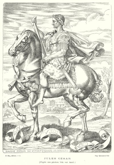 Julius Caesar, Romalı asker ve politikacı (gravür) by Claudius Popelin