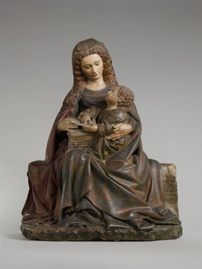 Bakire ve Çocuk, c.1415-17 (boya ve yaldızlı kireçtaşı) by Claus de Werve