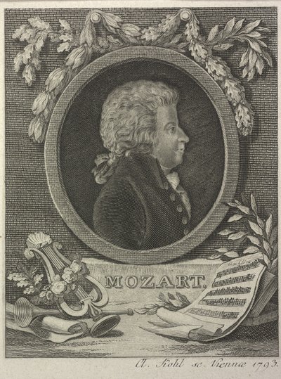 Wolfgang Amadeus Mozart, 1793 by Clemens Kohl
