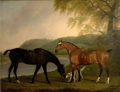 Bir Manzarada Atlar ve Köpek, 1830 dolayları by Clifton Tomson