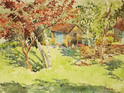 Sarı kayıkhane, 2015 (suluboya) by Clive Wilson