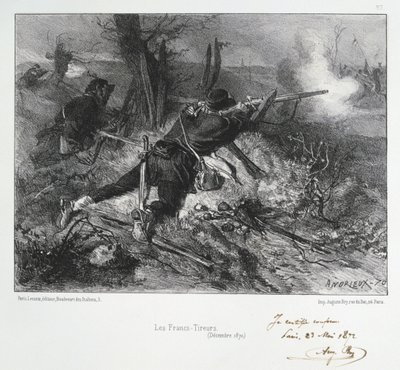Fransa-Prusya Savaşı 1870-1871: Fransız tüfekçiler. Clement August Andrieux